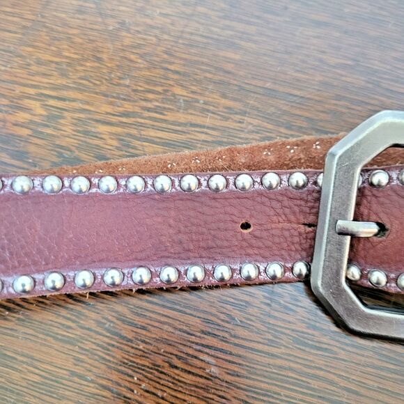 Leatherock Studded Brown Leather Belt Size L36 Western L 36 Boho 5481 Unisex USA - Picture 5 of 15